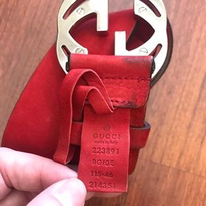 Gucci Red Suede Belt